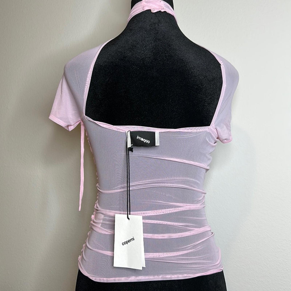 Coperni Asymmetric Draped Mesh Top