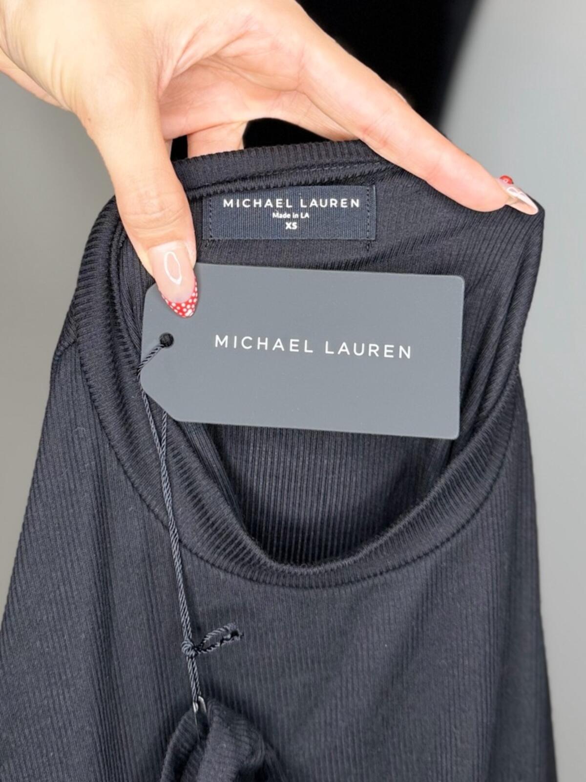 Michael Lauren Danton Rib Mesh Corset Top