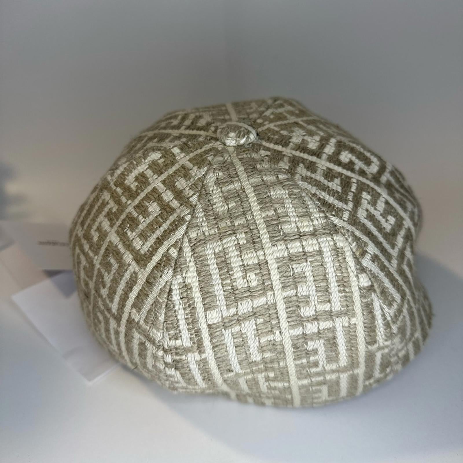 Balmain Monogram Raffia Cap