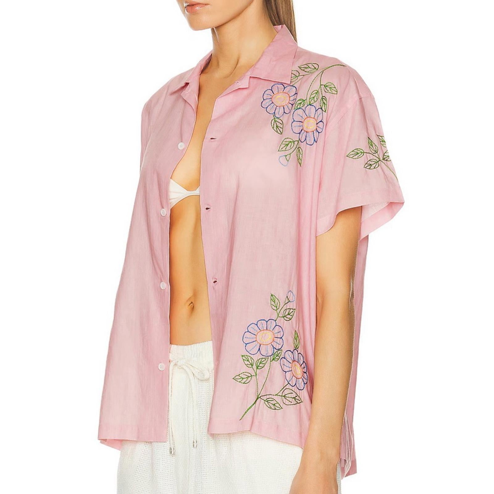 Harago Embroidered Short Sleeve Shirt