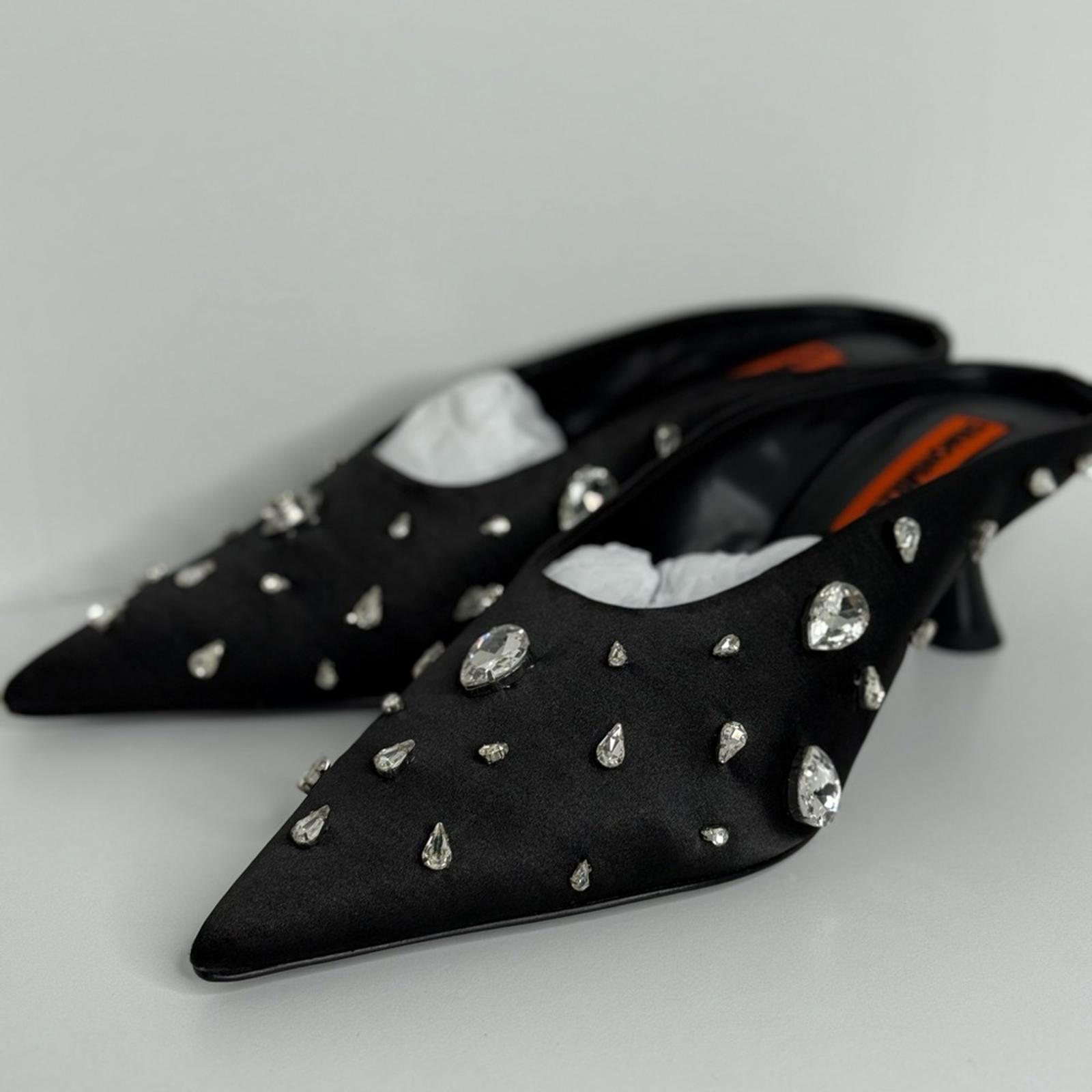 Simonmiller Teardrop Crystal Pointed Gala Mules