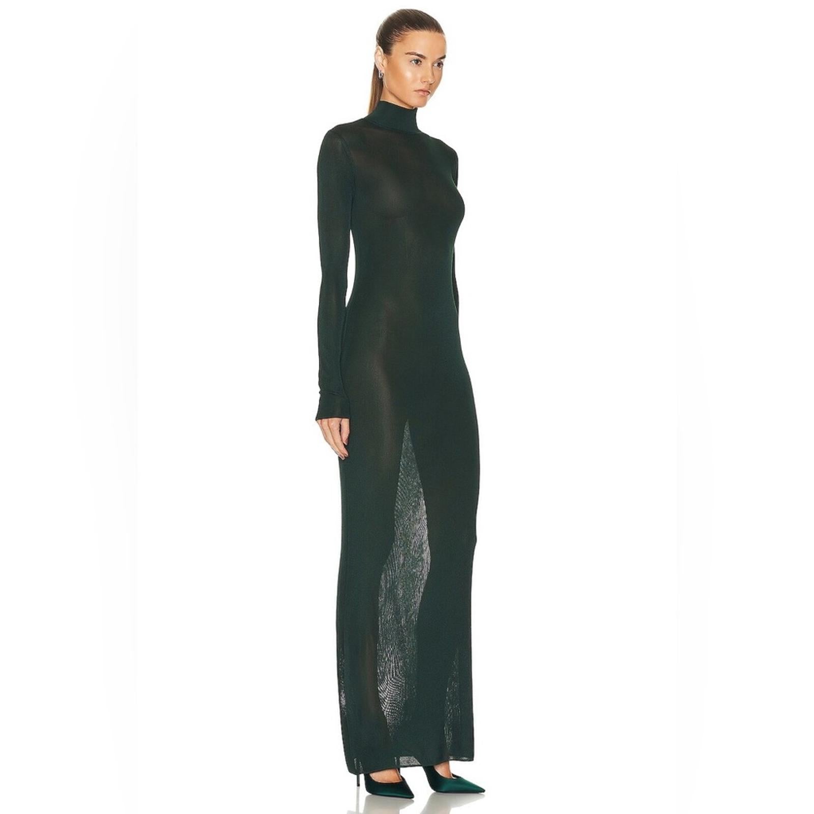Saint Laurent Mock Neck Long Sleeve Dress
