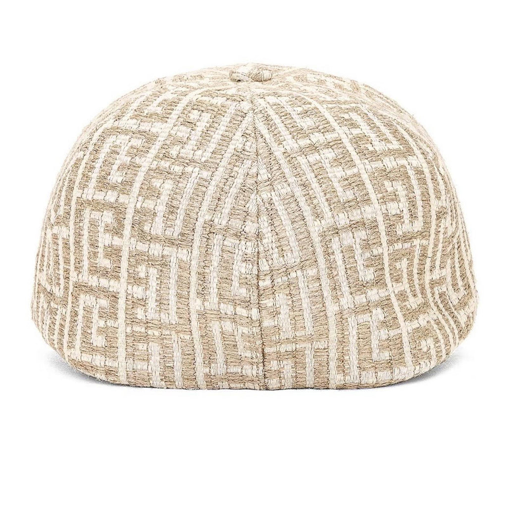 Balmain Monogram Raffia Cap