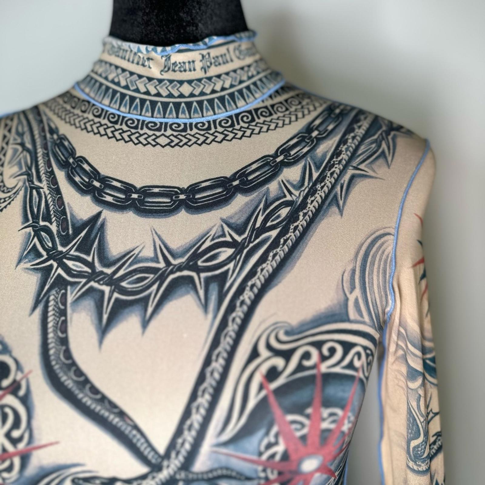 Jean Paul Gaultier Printed Soleil Long Sleeve High Neck Top