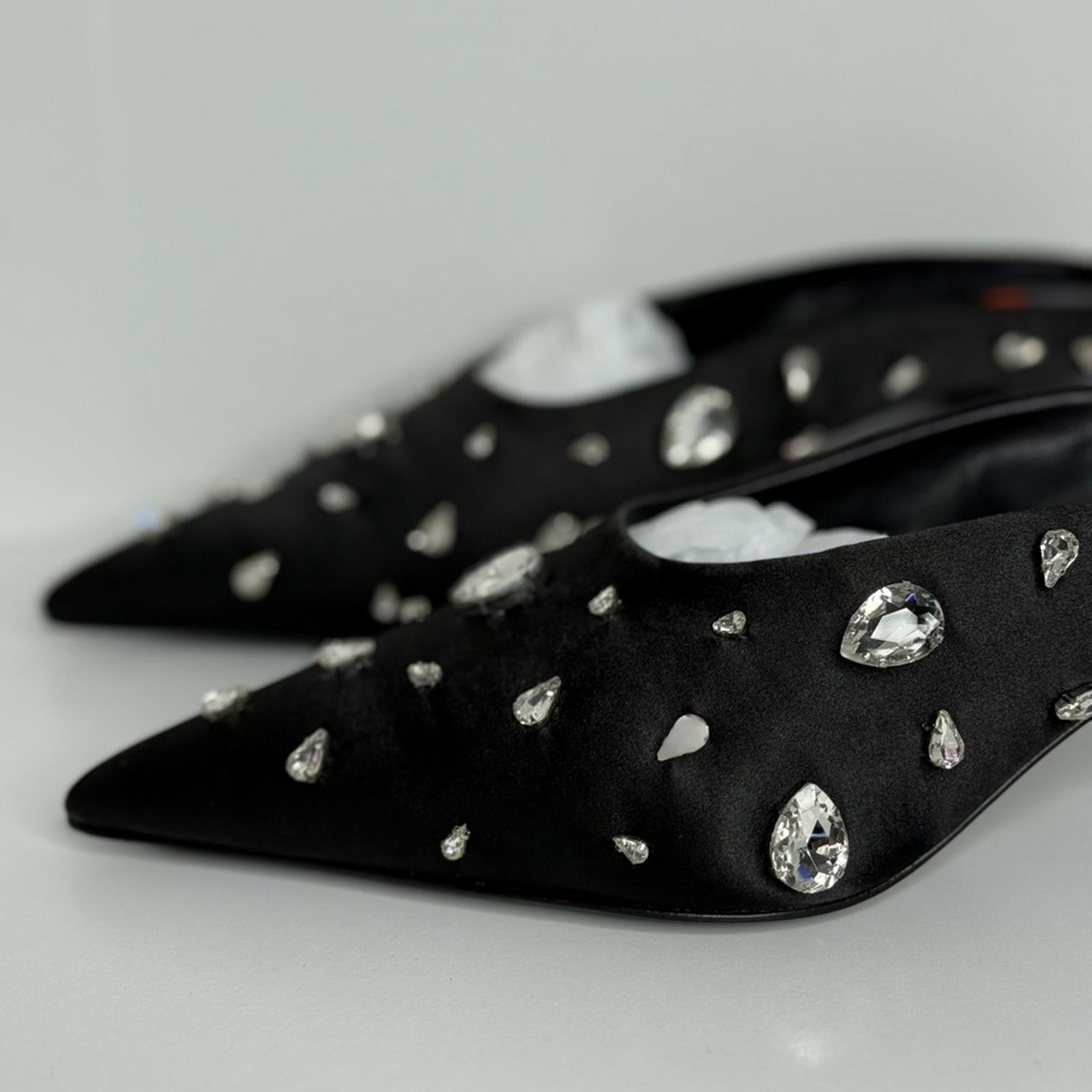 Simonmiller Teardrop Crystal Pointed Gala Mules
