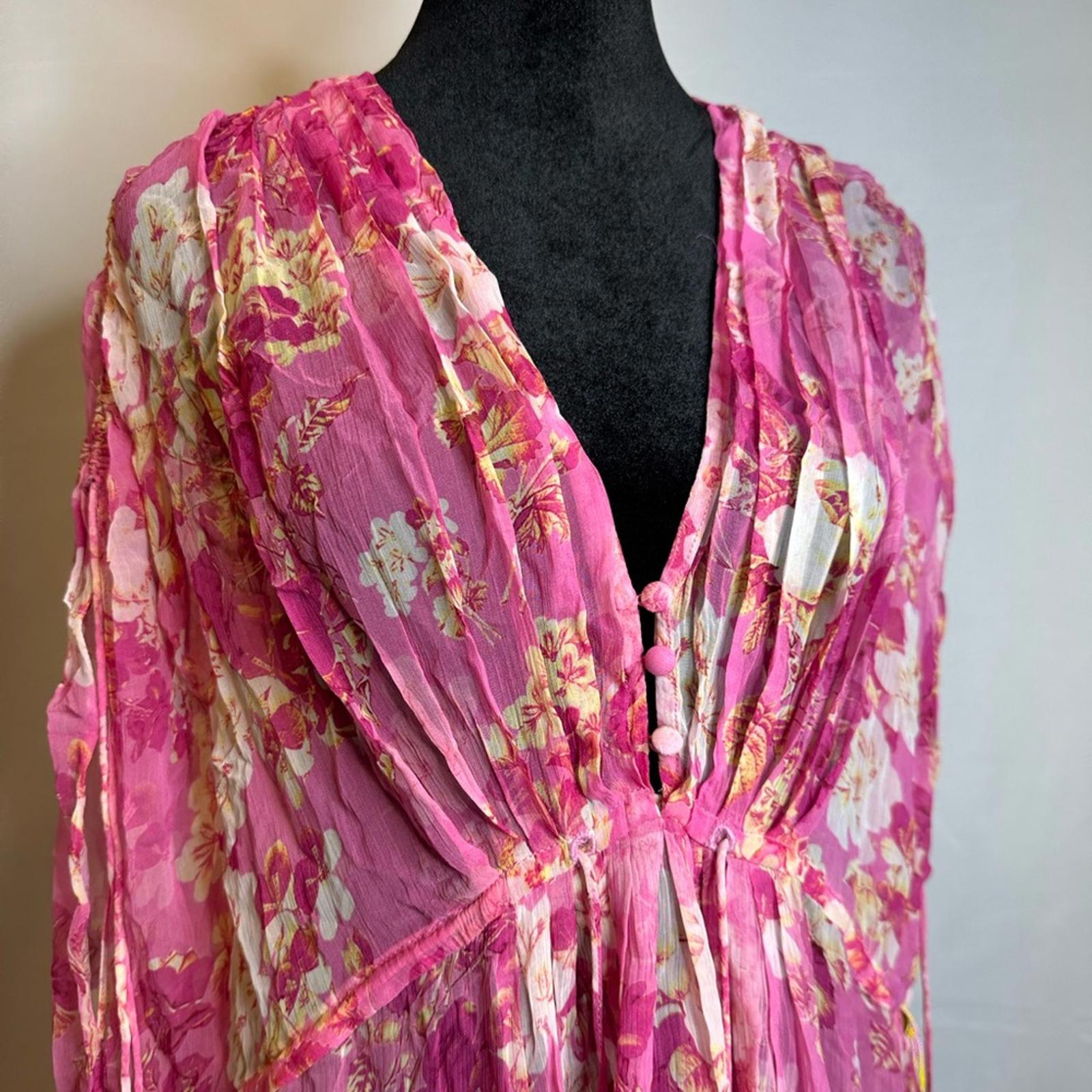 HEMANT & NANDITA Auril Kaftan with Printed Slip Dress