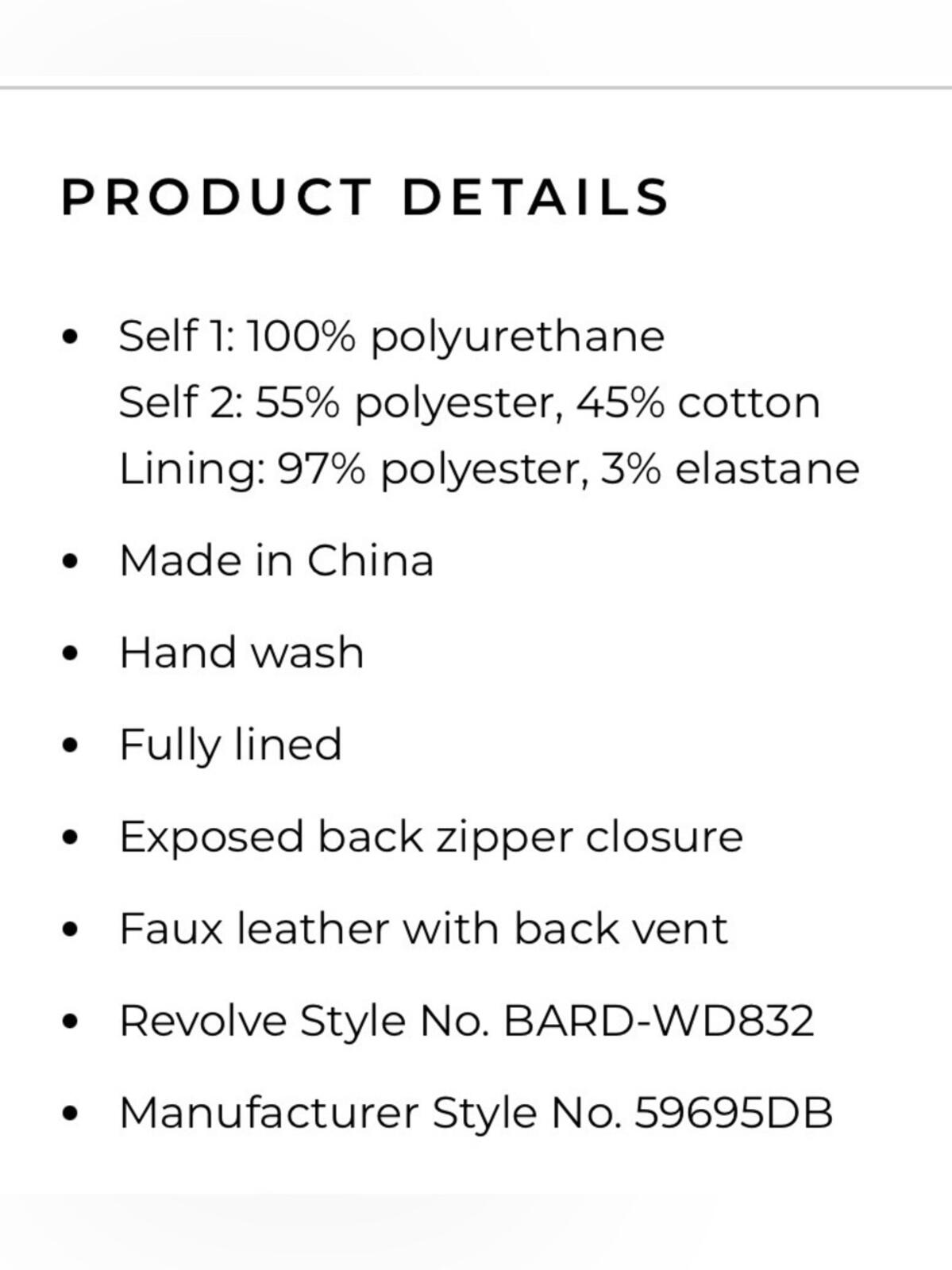 Bardot Kassy Faux Leather Dress
