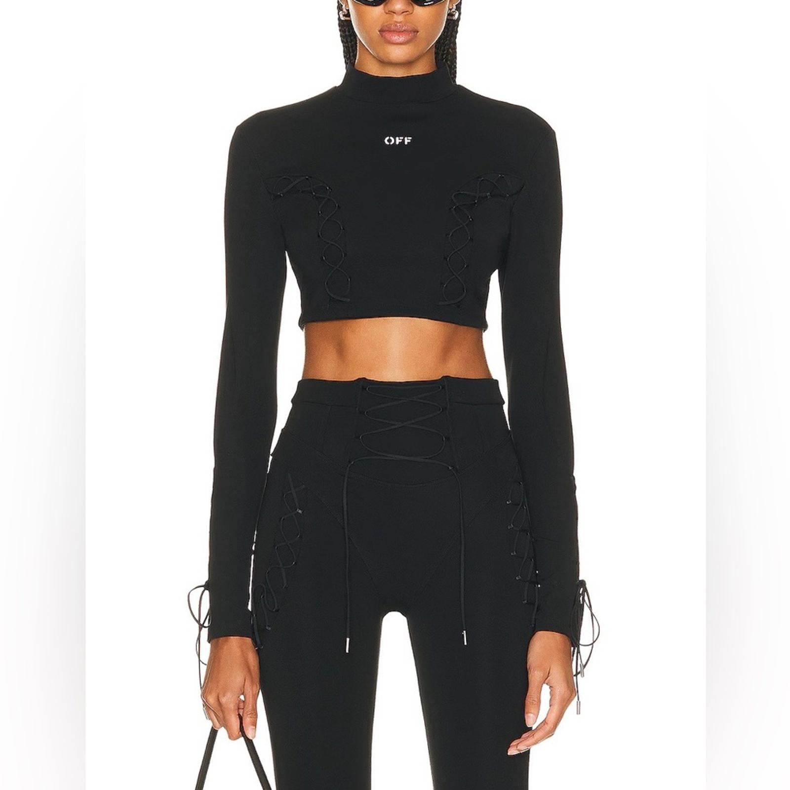 OFF-WHITE Long Sleeve Crop Top