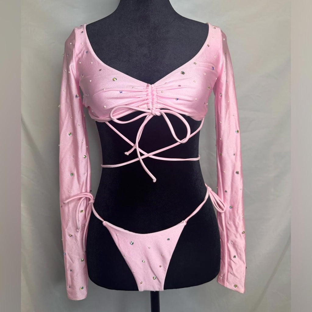 Alessandra Rich Long Sleeve Bikini Set