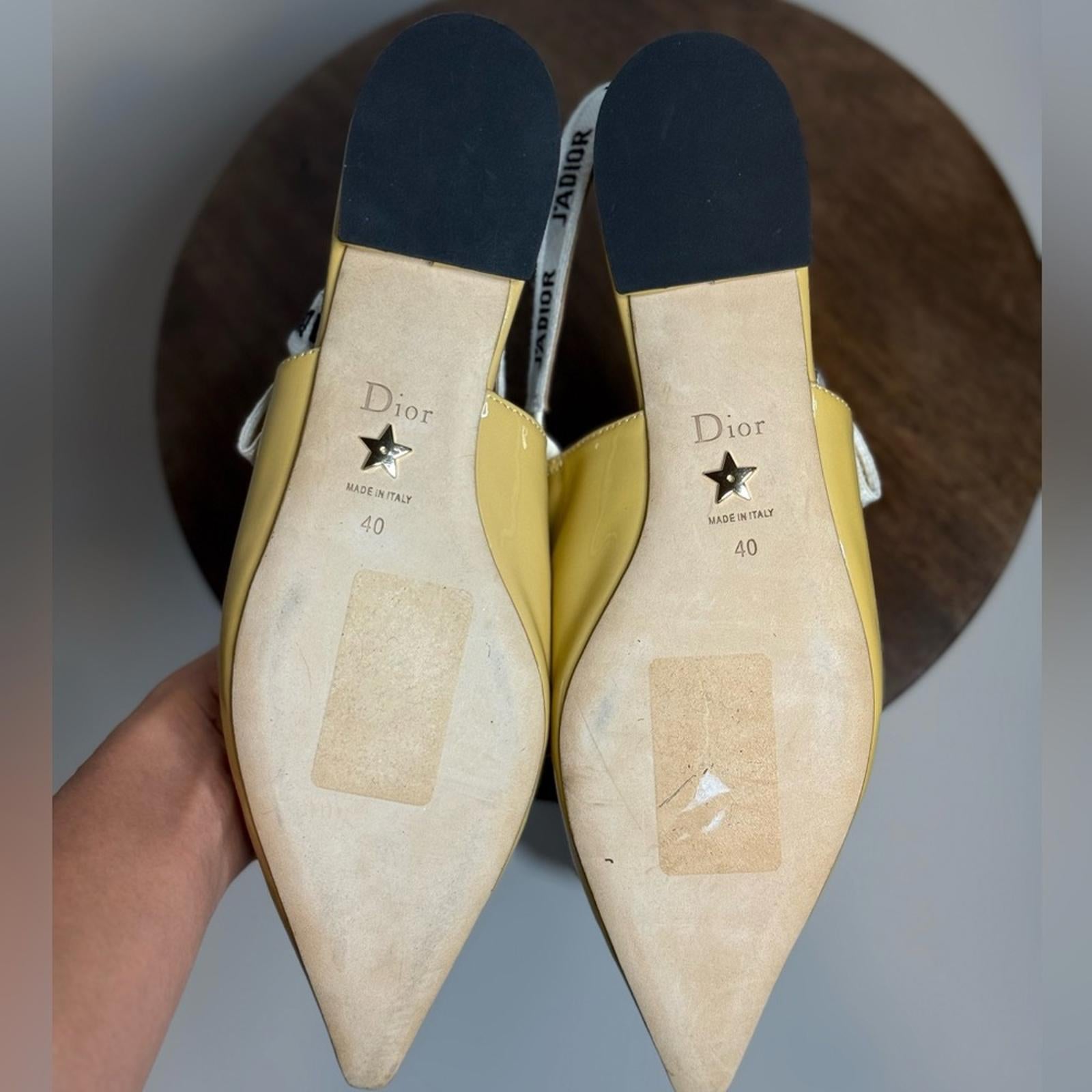 Christian Dior Patent Leather J'adior Slingback Flats
