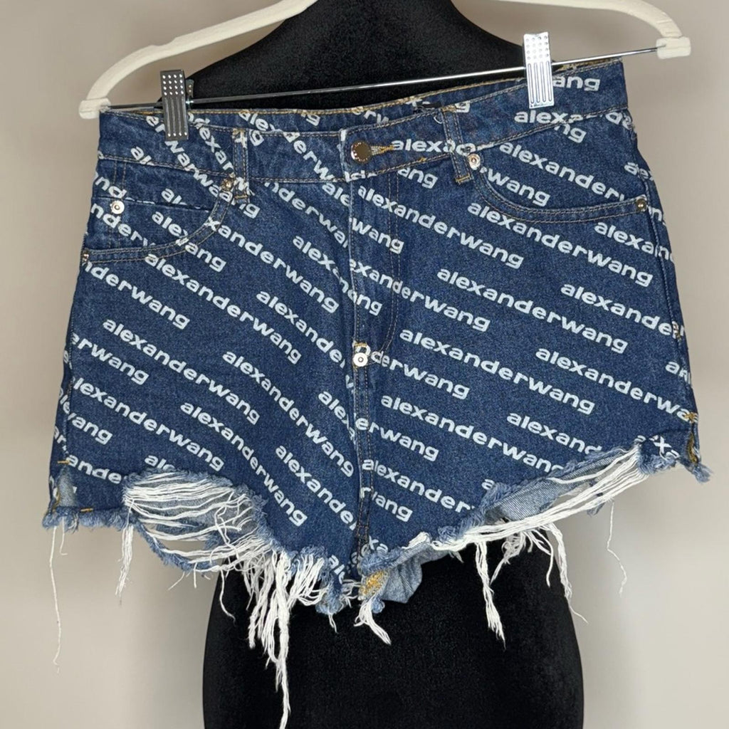 Alexander Wang Bite Denim Logo Shorts