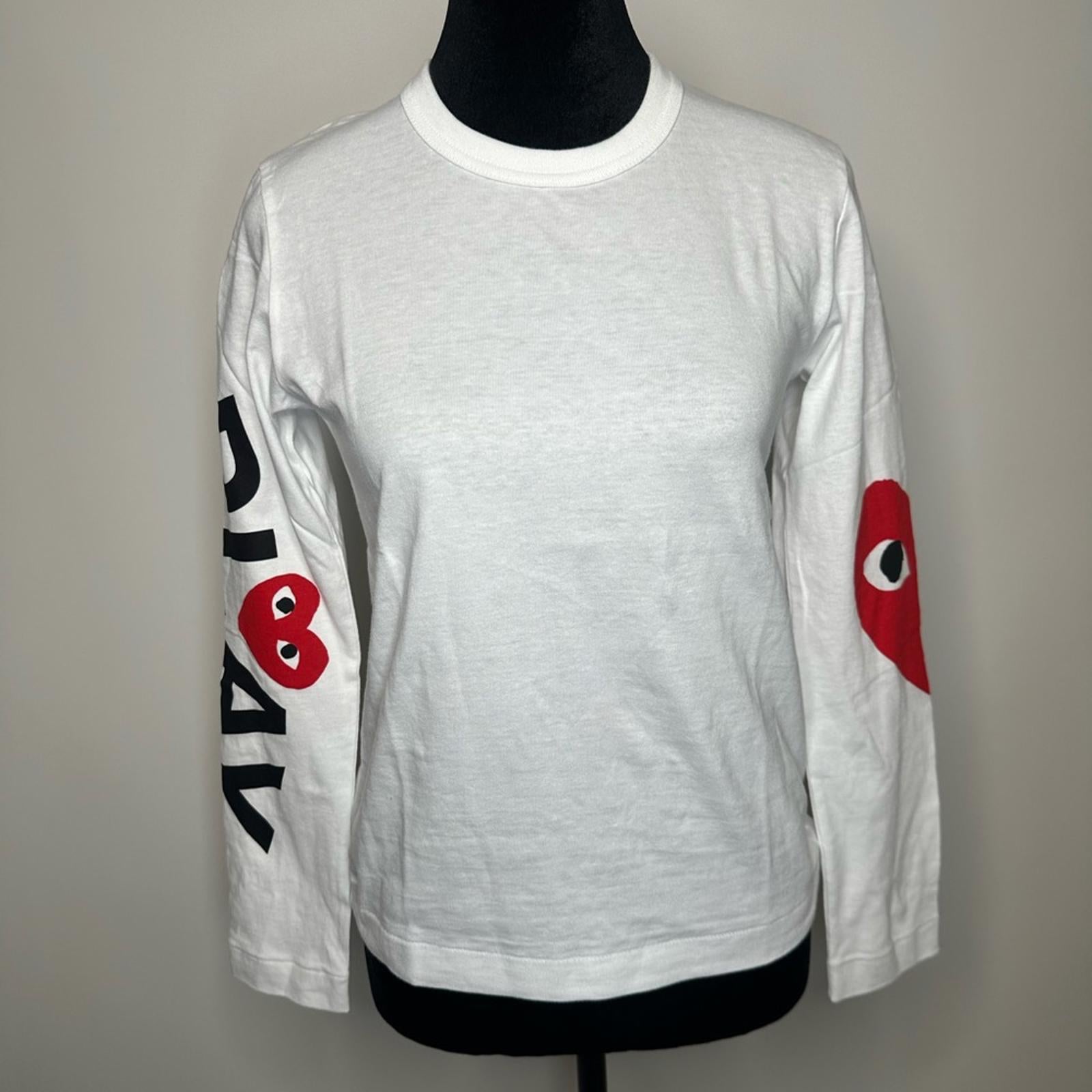 Comme des Garcons Play Long Sleeve Logo Emblem Tee