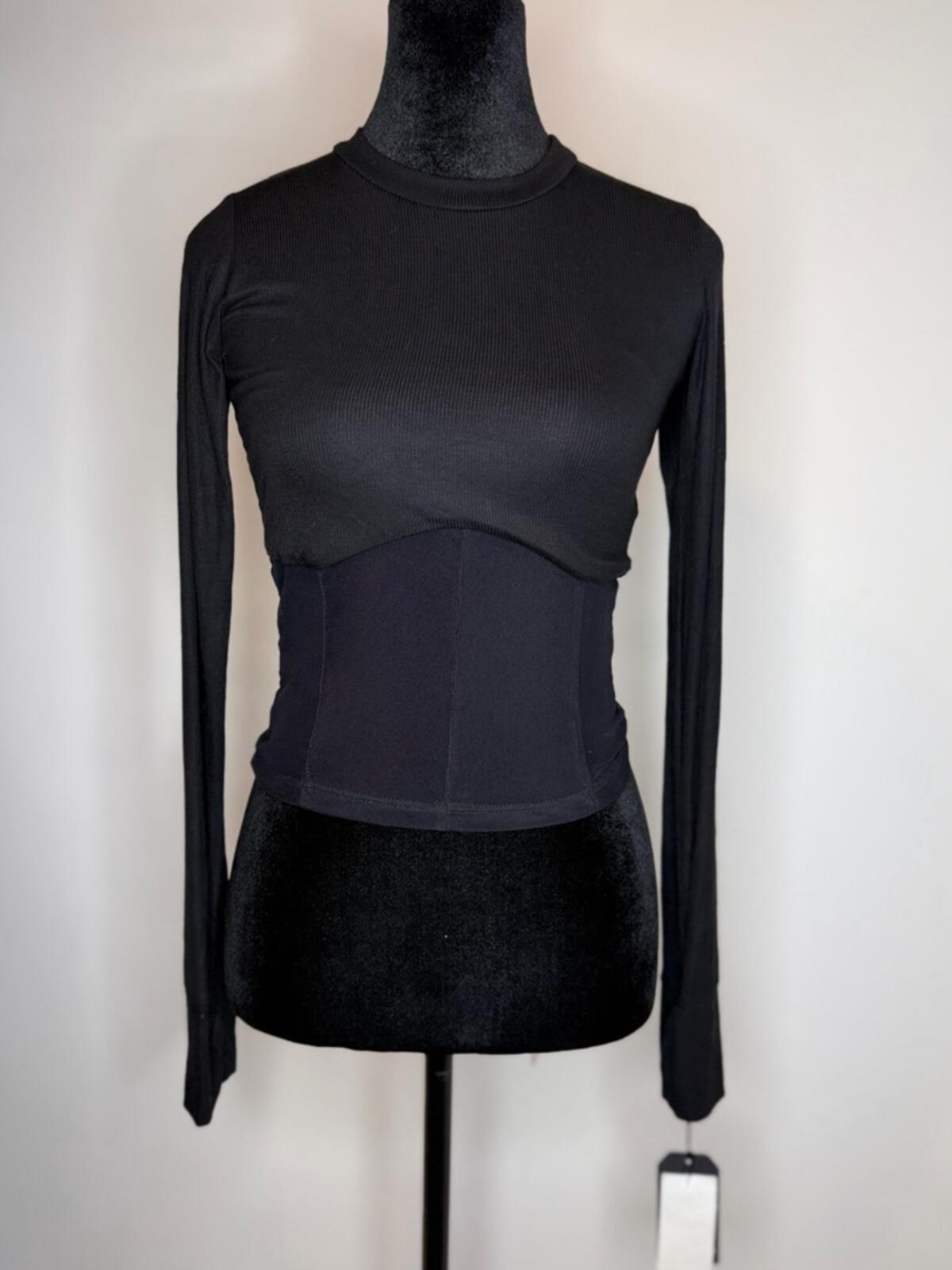 Michael Lauren Danton Rib Mesh Corset Top