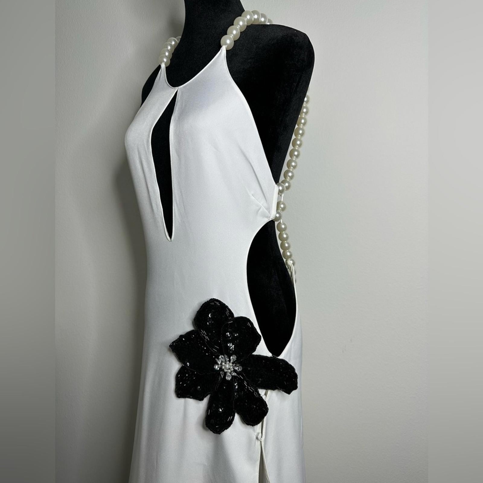 PatBo Halterneck Feather Trim Gown