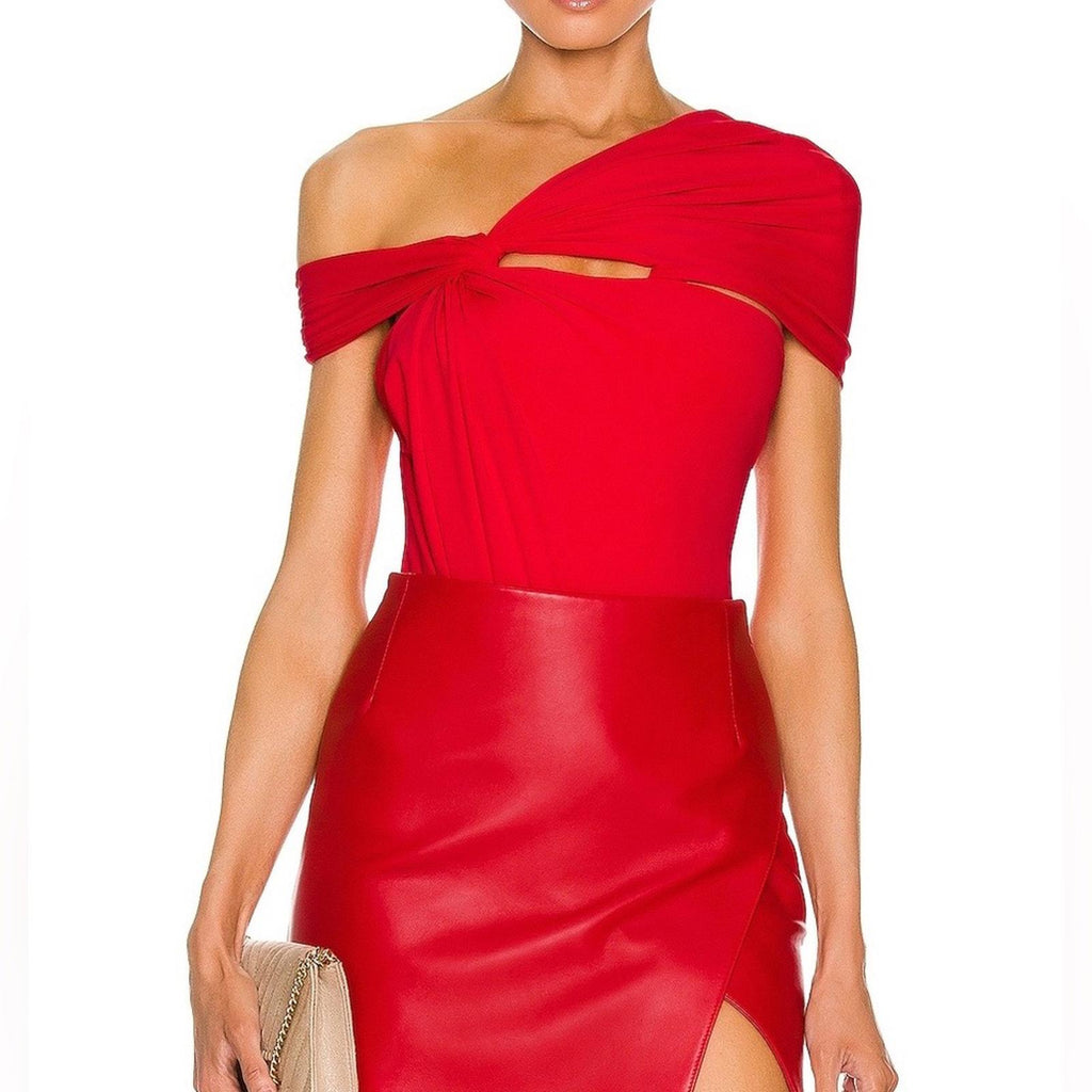 MAXIMILIAN DAVIS Disco Drape Bodysuit