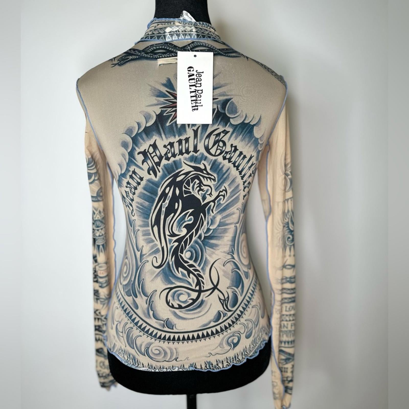 Jean Paul Gaultier Printed Soleil Long Sleeve High Neck Top