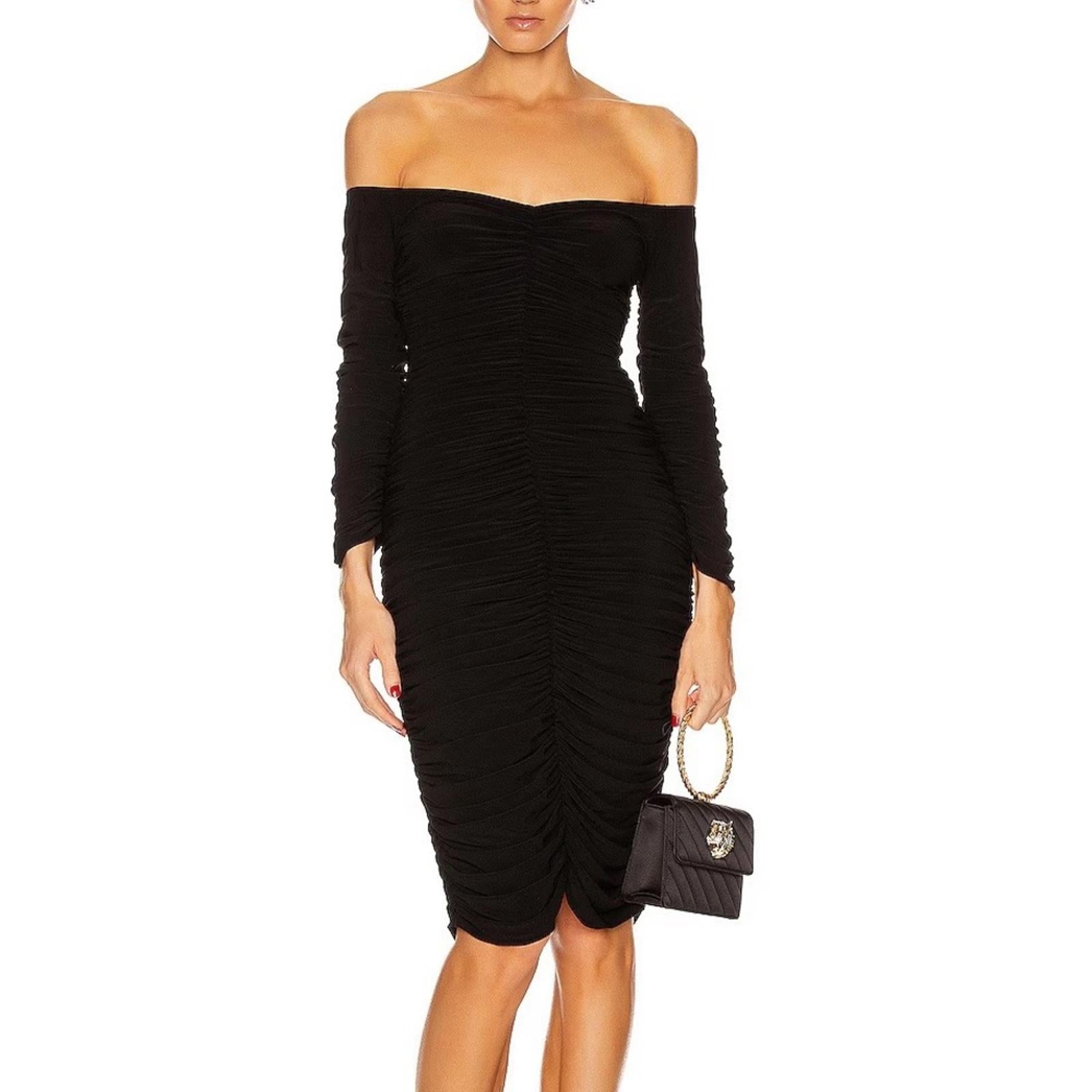 Norma Kamali Off Shoulder Slinky Dress