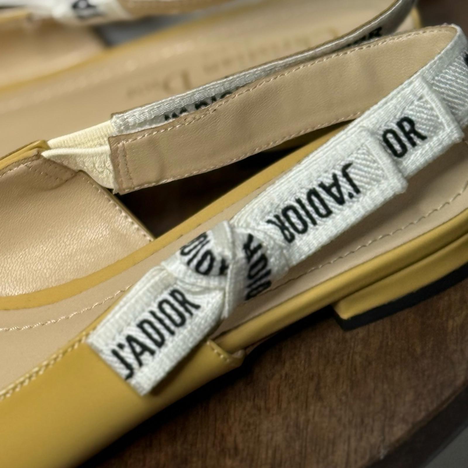 Christian Dior Patent Leather J'adior Slingback Flats