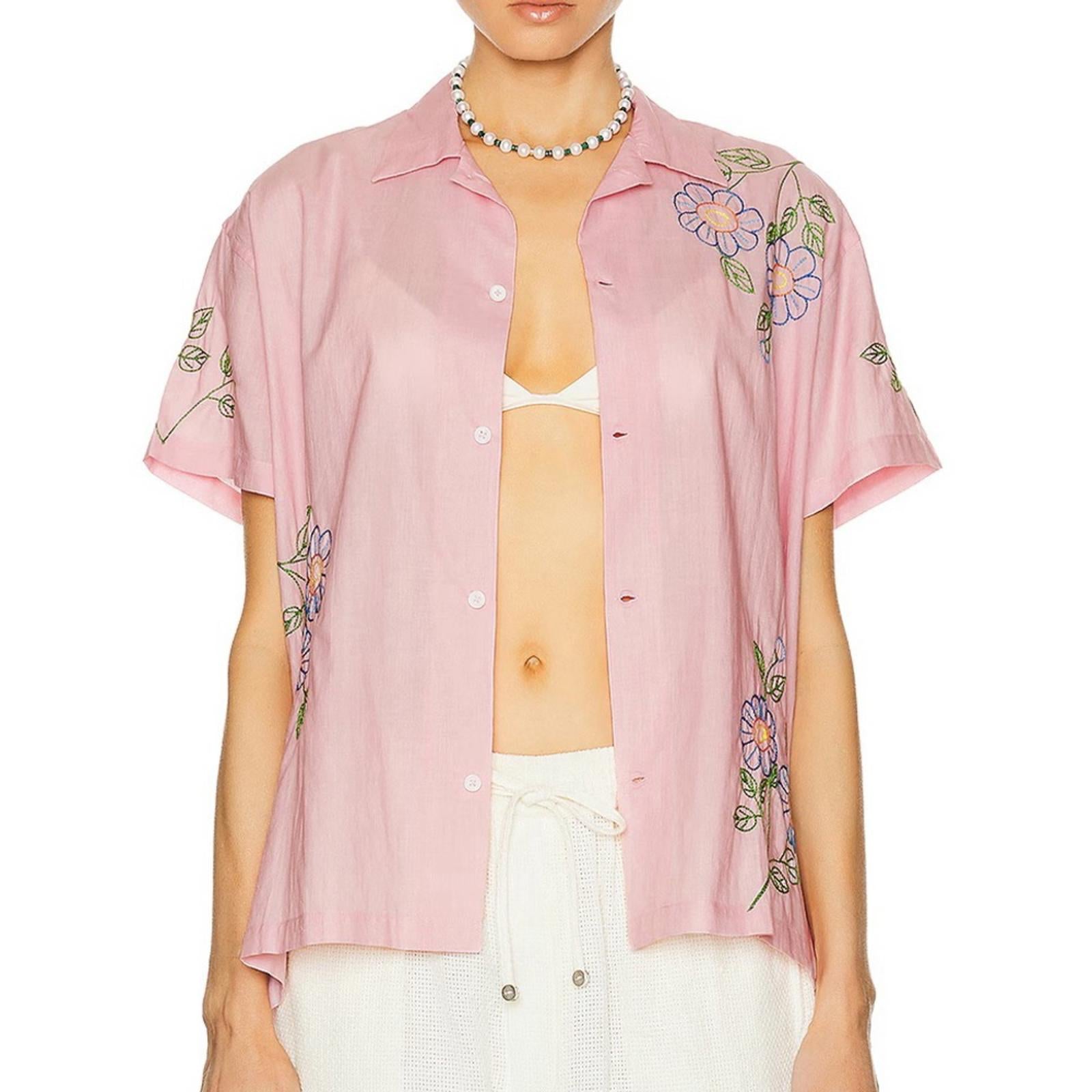 Harago Embroidered Short Sleeve Shirt
