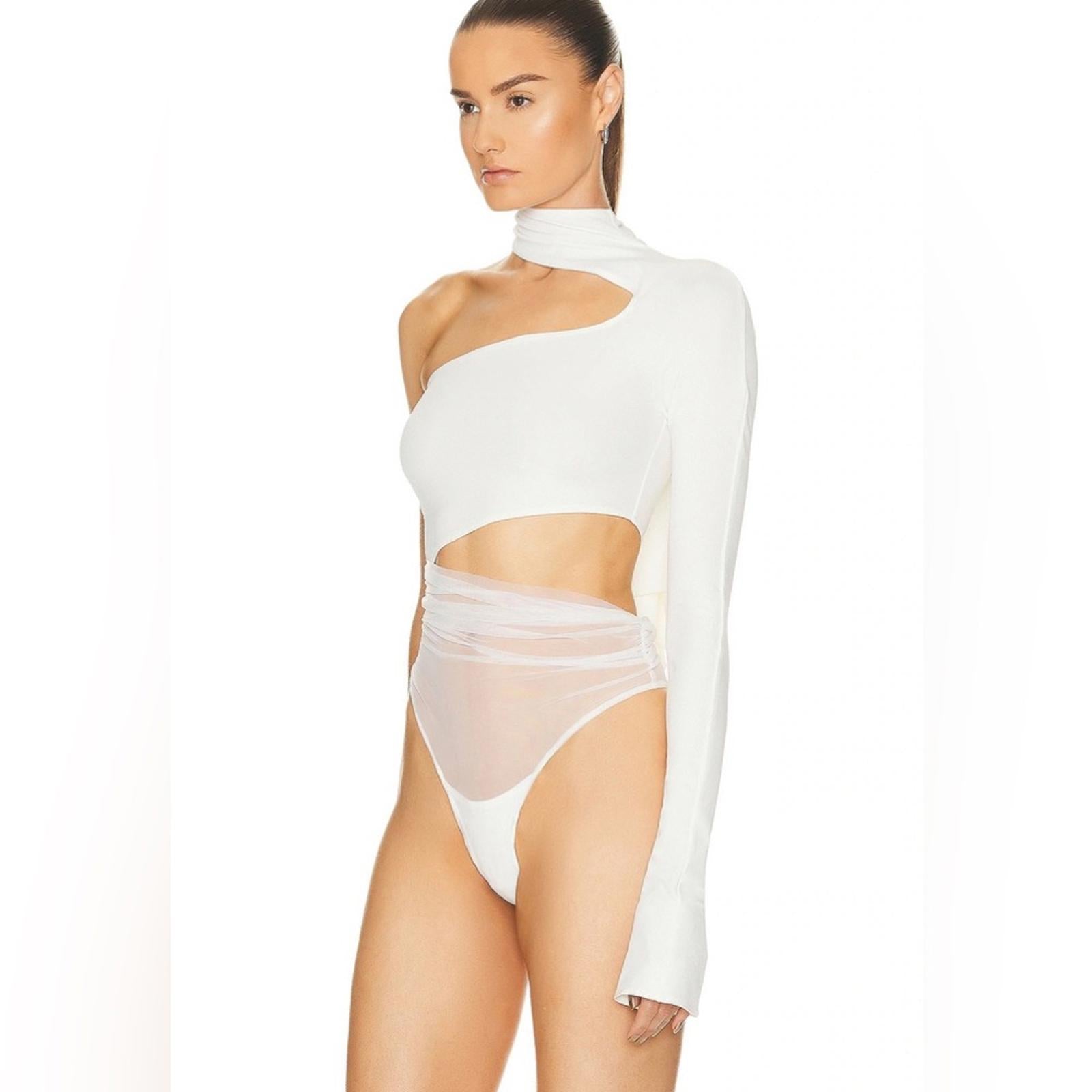 Mugler One Shoulder Cut Out Bodysuit