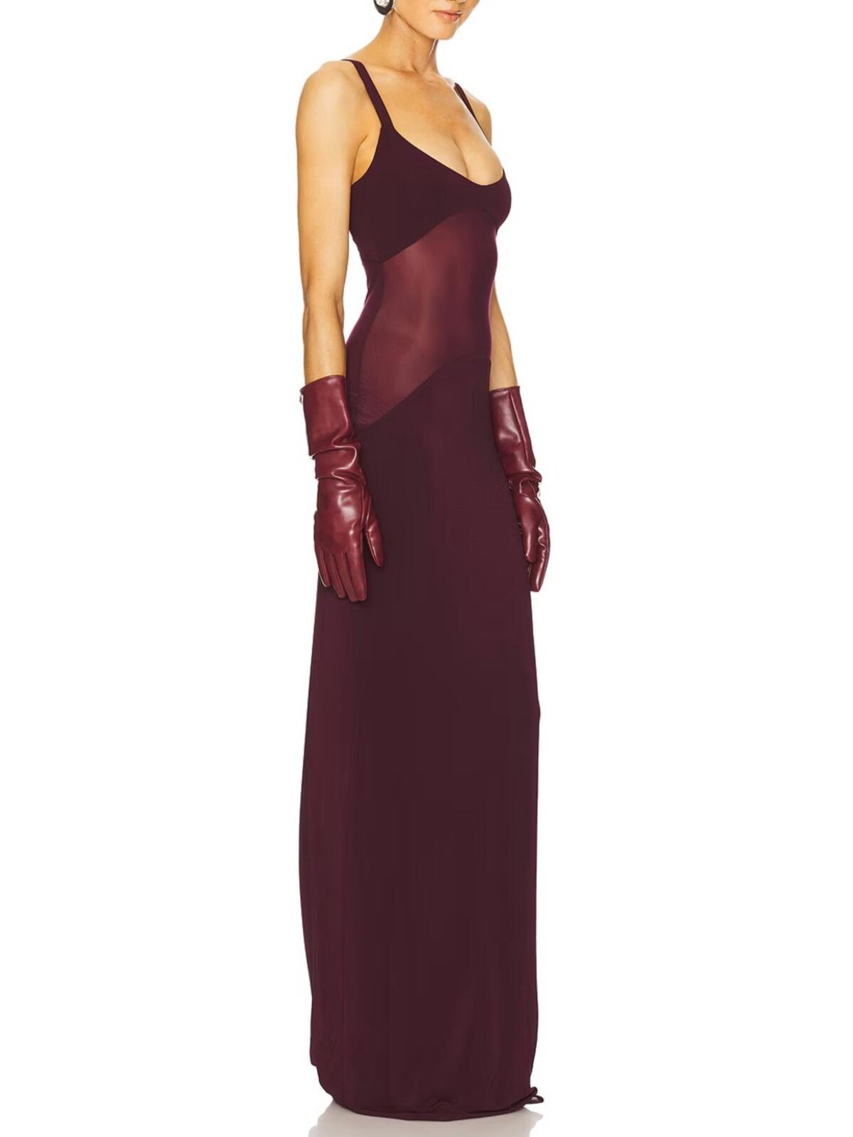 Helsa Sheer Knit Curve Maxi Dress