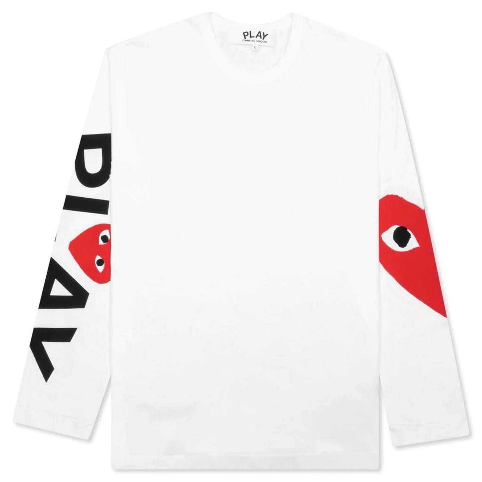 Comme des Garcons Play Long Sleeve Logo Emblem Tee