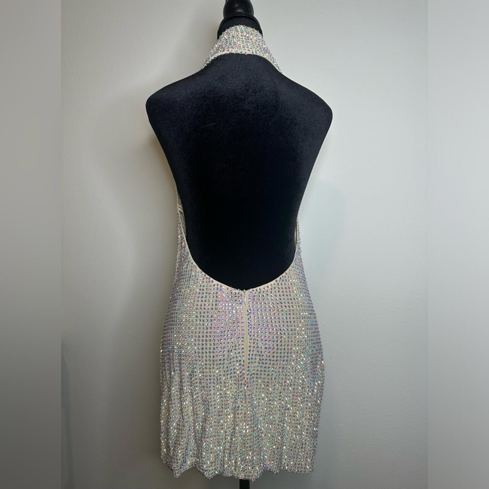 Ilkyaz Ozel Jeweled Cowl Neck Party Dress