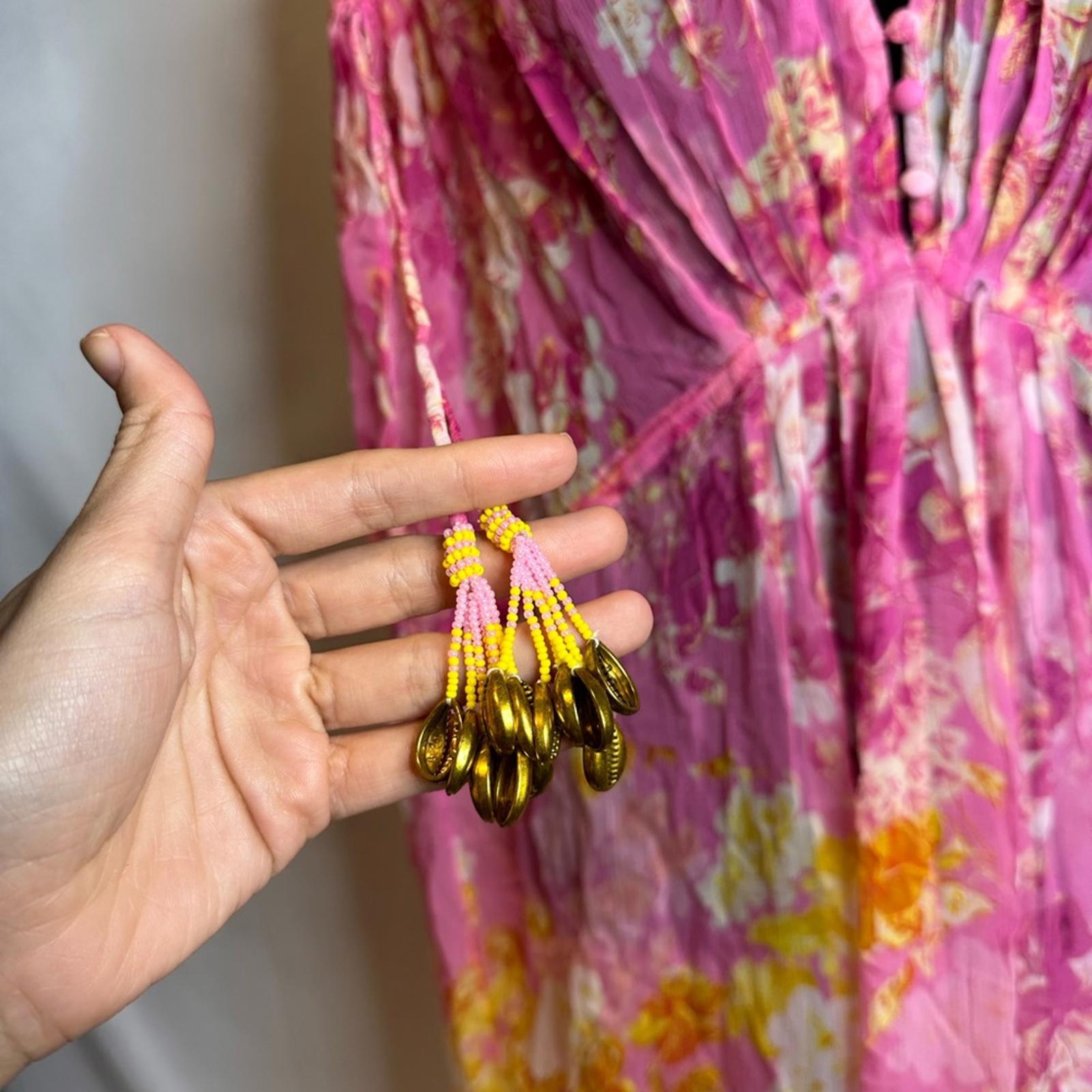 HEMANT & NANDITA Auril Kaftan with Printed Slip Dress