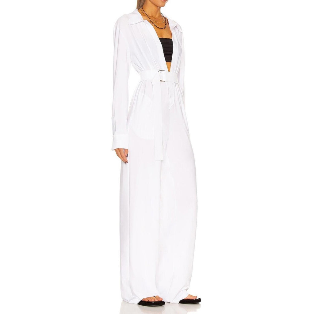 Norma Kamali NK Shirt Straight Leg Jumpsuit