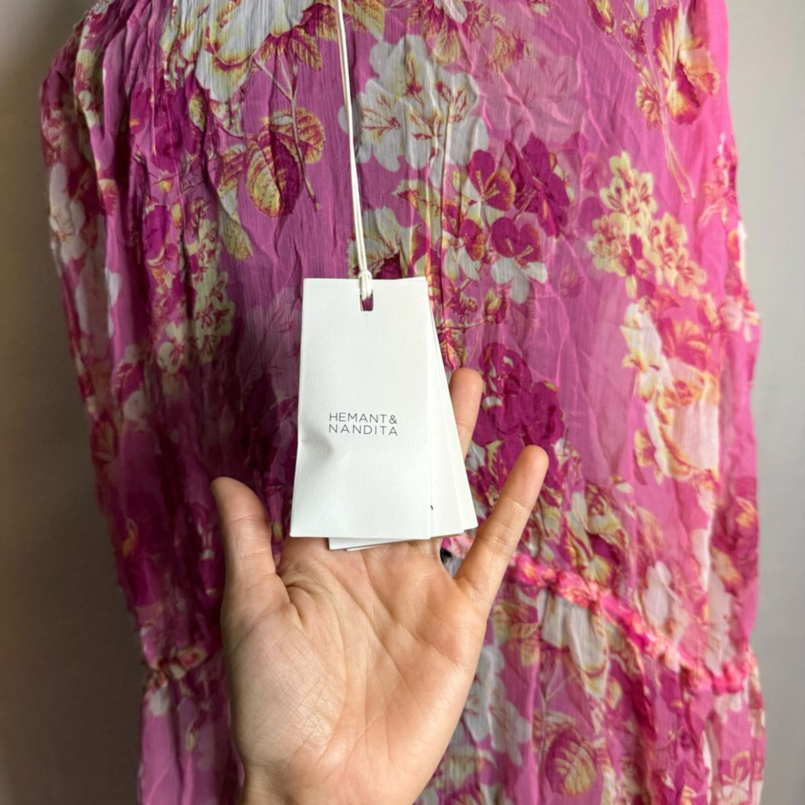 HEMANT & NANDITA Auril Kaftan with Printed Slip Dress