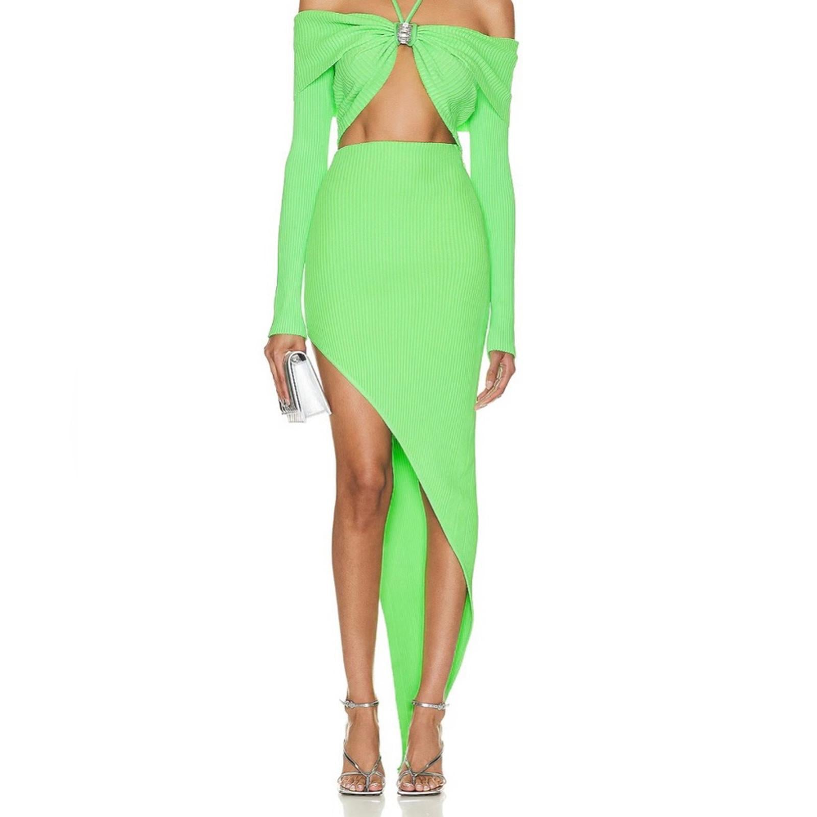 David Koma Asymmetrical Hem Knit Skirt