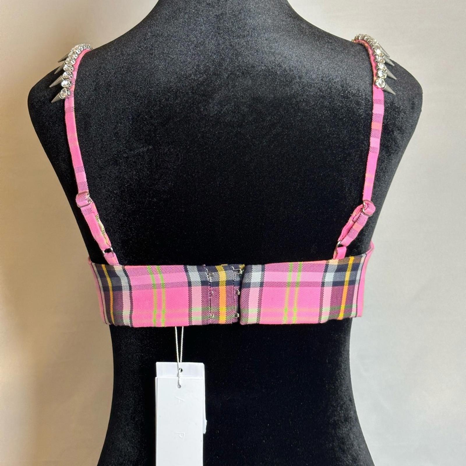 AREA Crystal Trim Bra Top