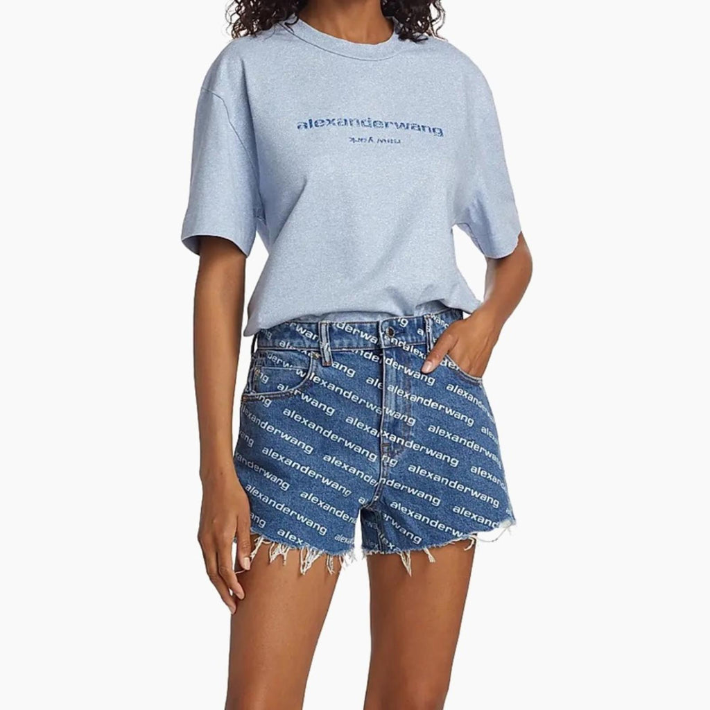 Alexander Wang Bite Denim Logo Shorts