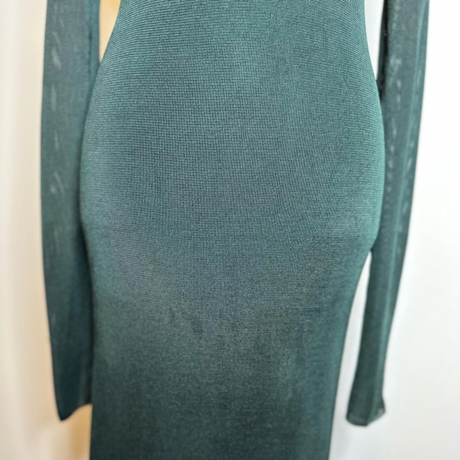 Saint Laurent Mock Neck Long Sleeve Dress