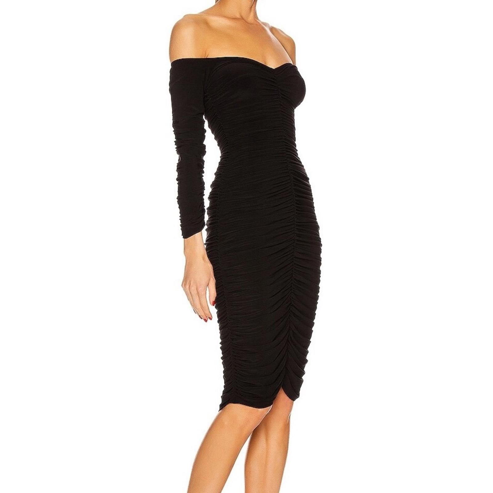 Norma Kamali Off Shoulder Slinky Dress