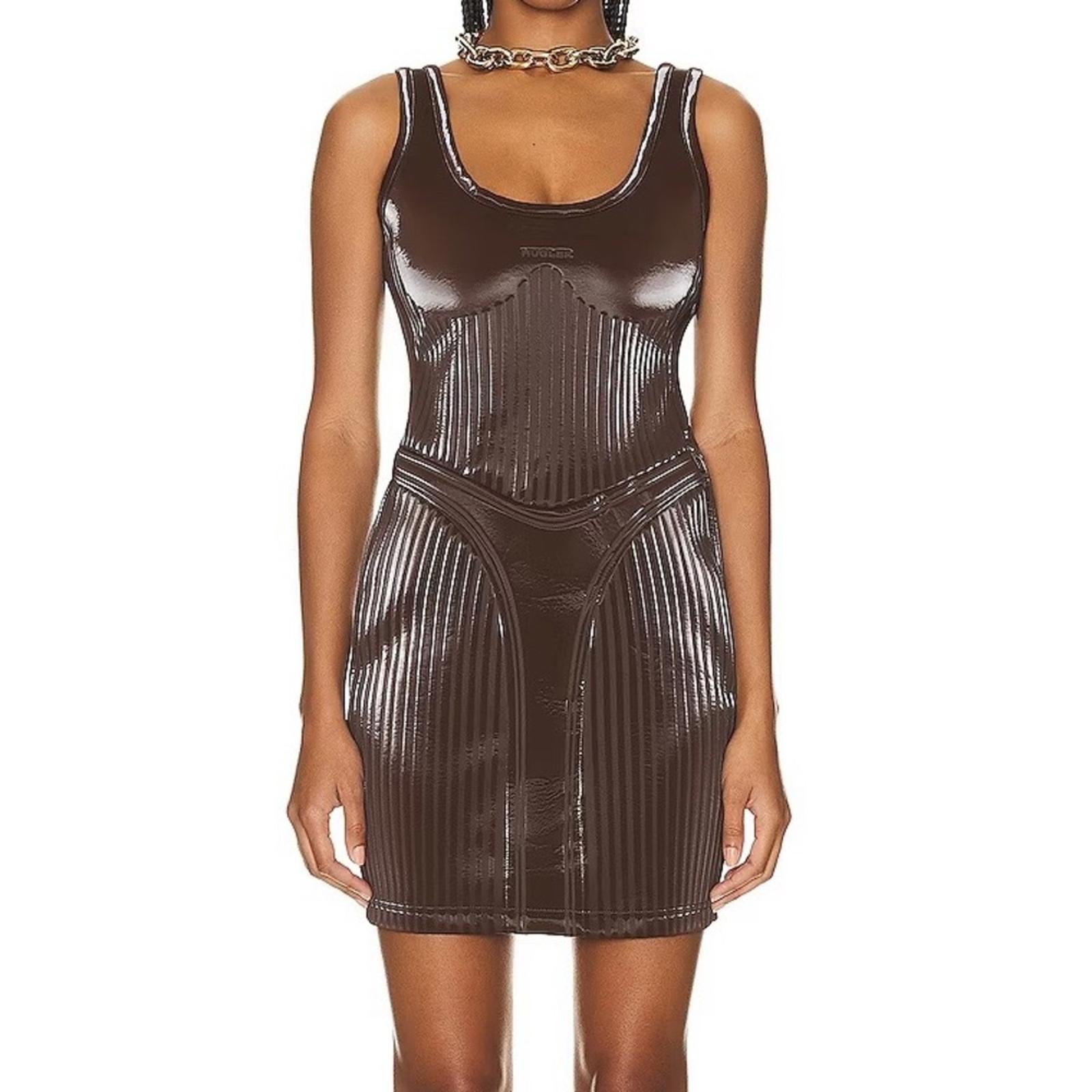Mugler Embossed Mini Dress
