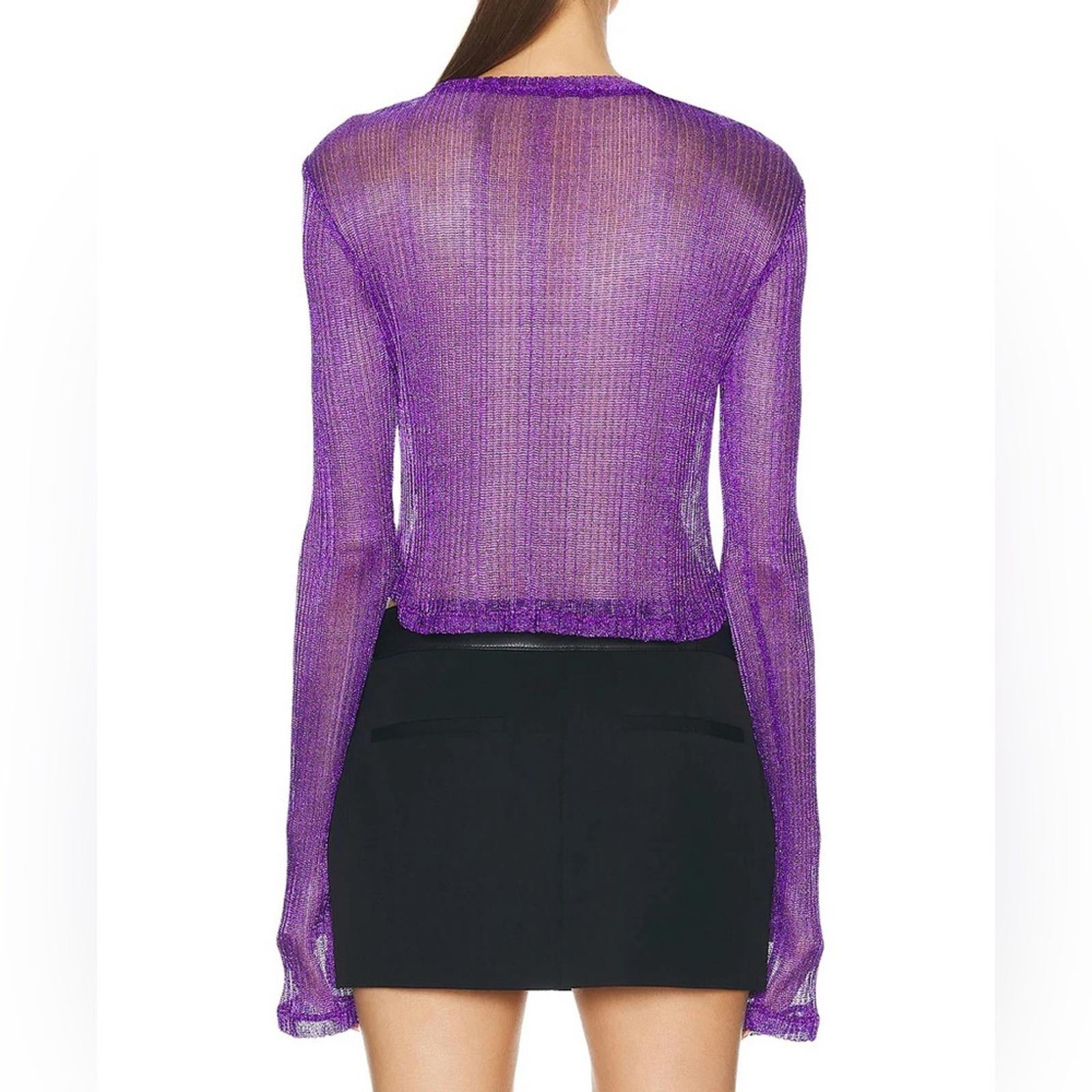 Prisca Vera Metallic V-Neck Cropped Top
