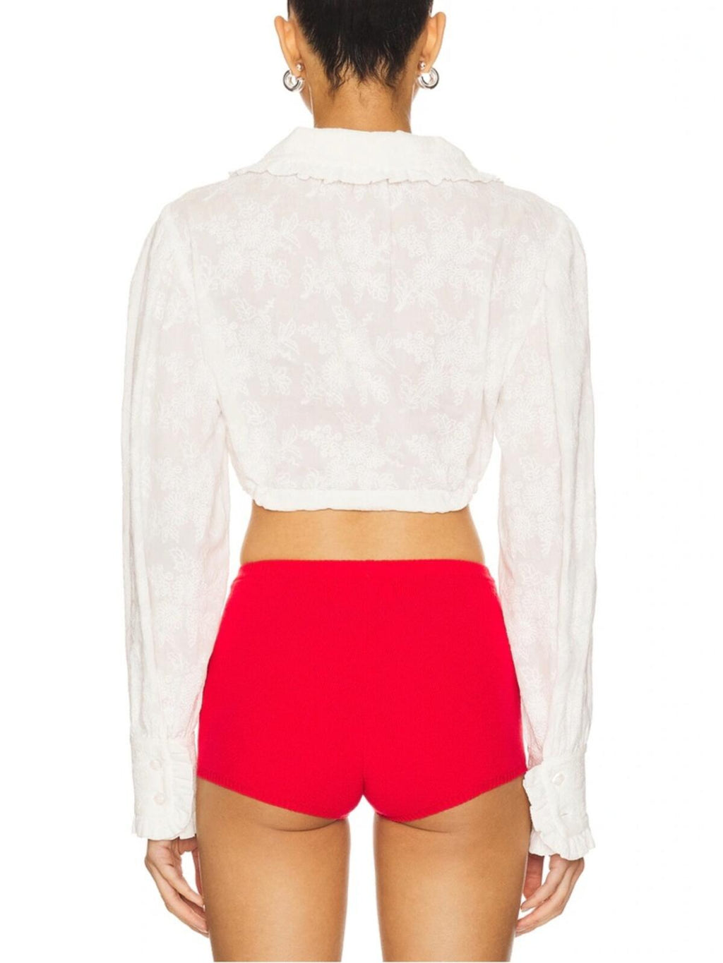 Milkwhite Crop Shirt With Collar