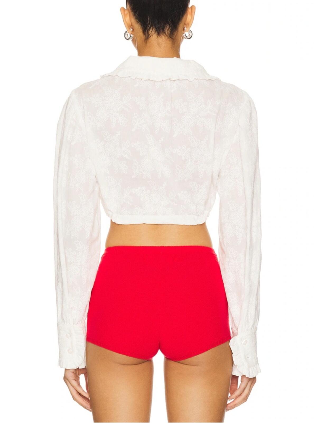 Milkwhite Crop Shirt With Collar