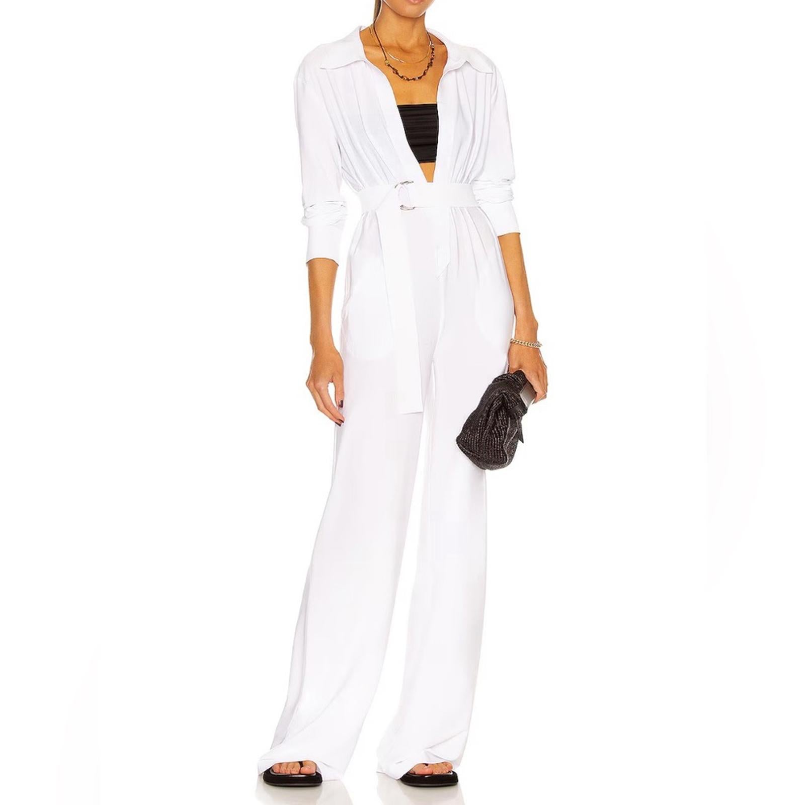 Norma Kamali NK Shirt Straight Leg Jumpsuit