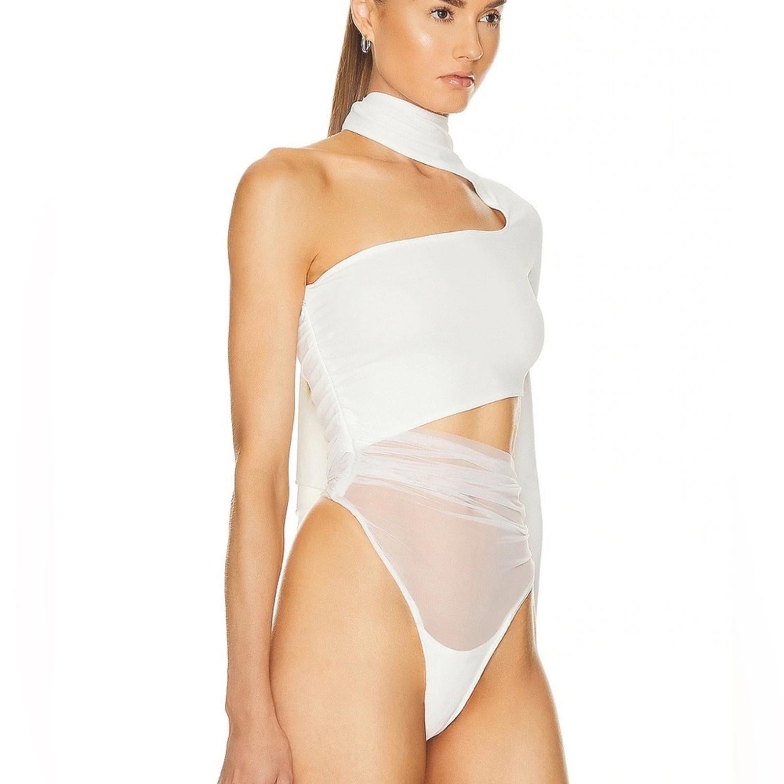 Mugler One Shoulder Cut Out Bodysuit