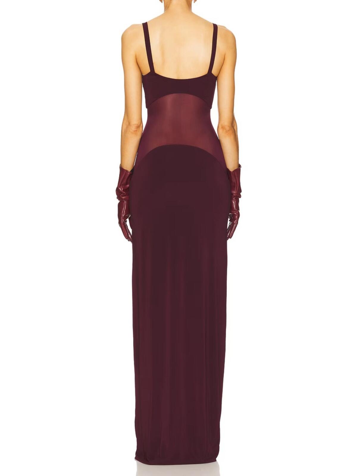 Helsa Sheer Knit Curve Maxi Dress