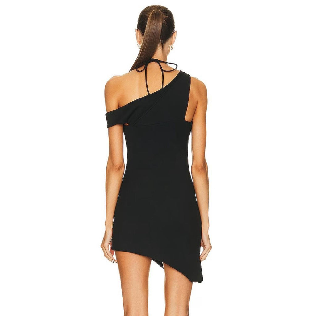 Monse Asymmetrical Off The Shoulder Keyhole Dress