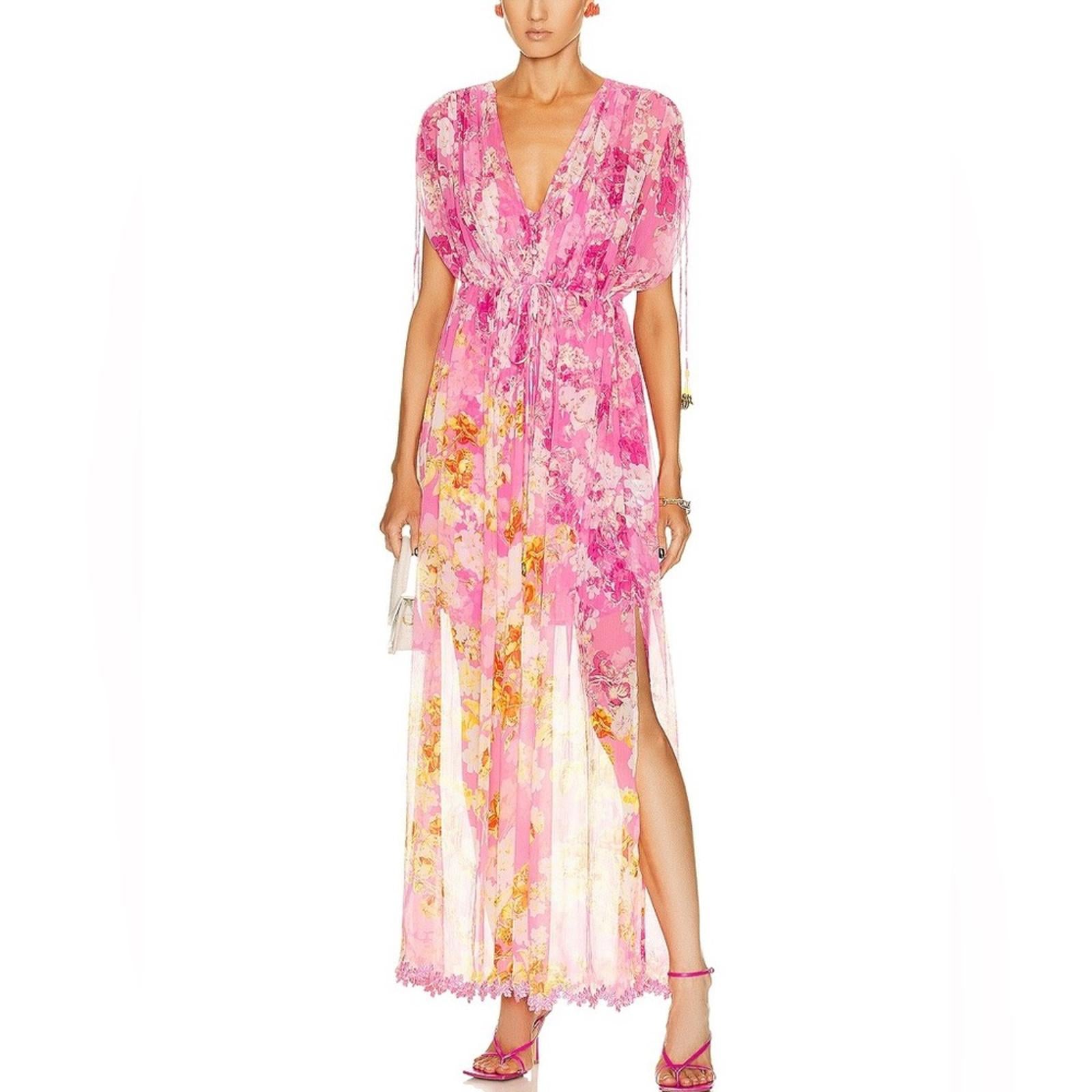 HEMANT & NANDITA Auril Kaftan with Printed Slip Dress