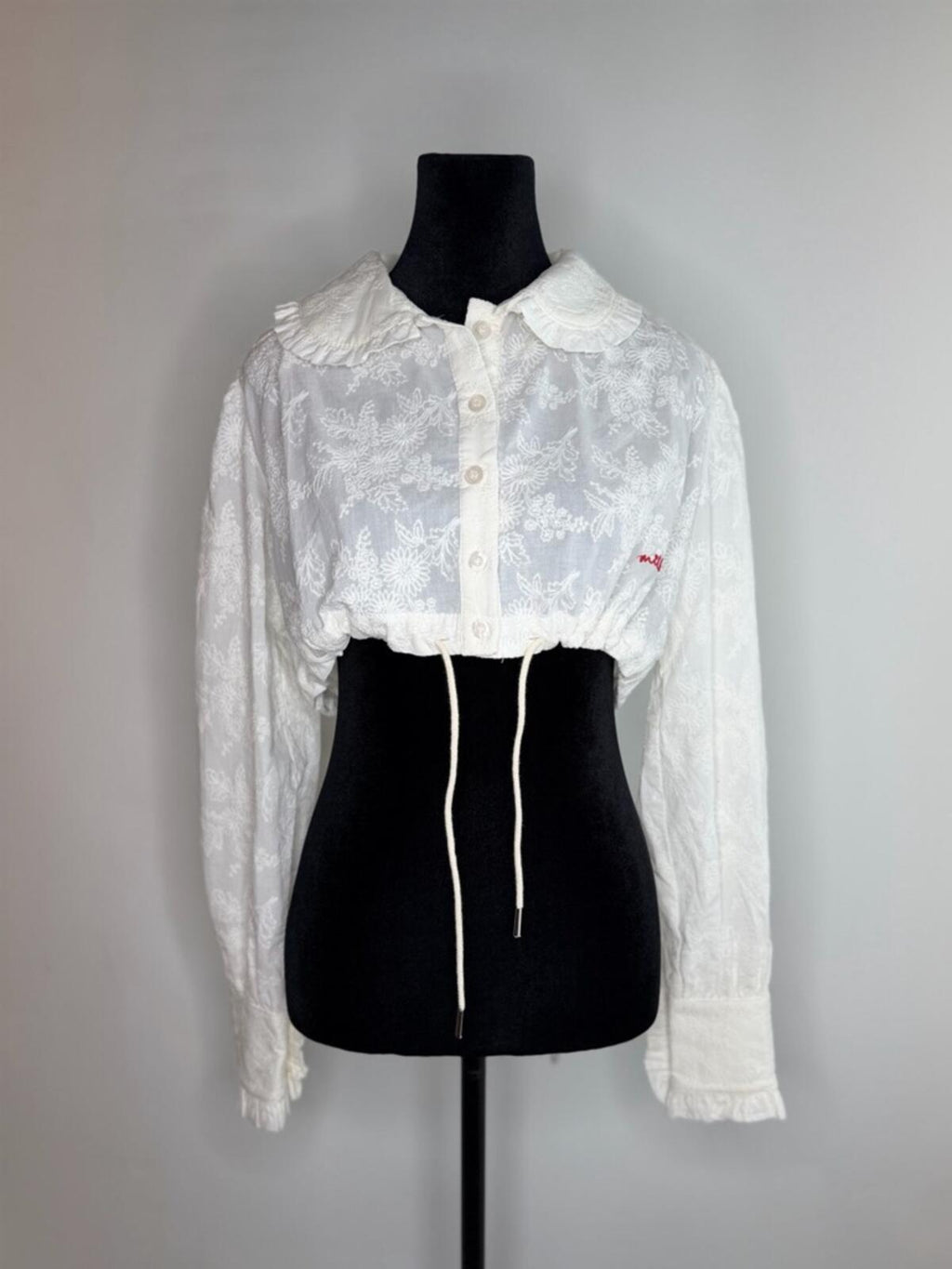 Milkwhite Crop Shirt With Collar