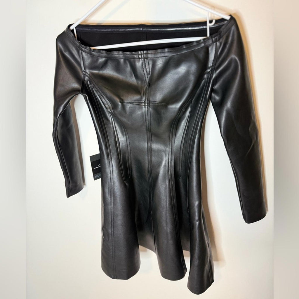 Norma Kamali x Revolve Off Shoulder Grace Mini Dress