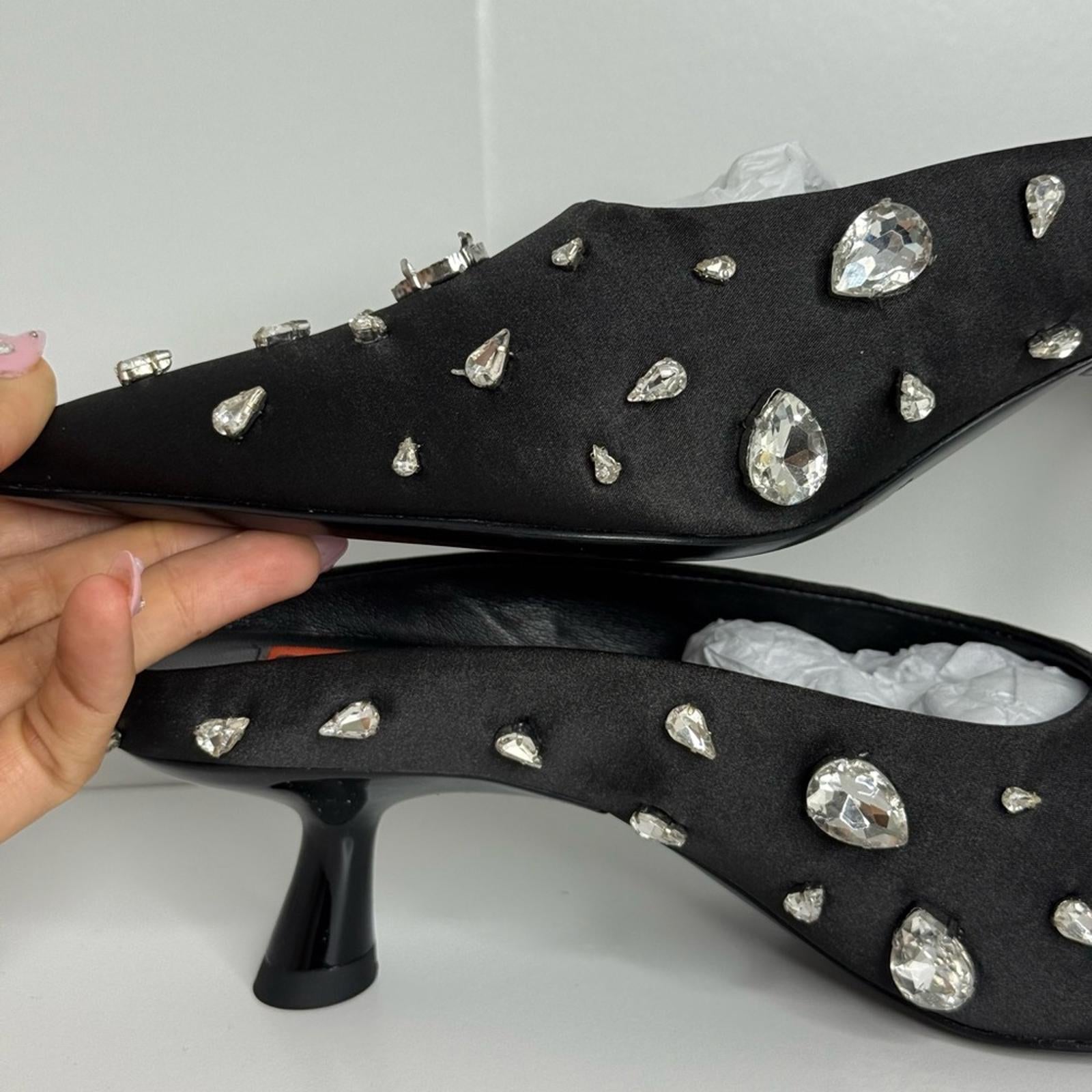 Simonmiller Teardrop Crystal Pointed Gala Mules