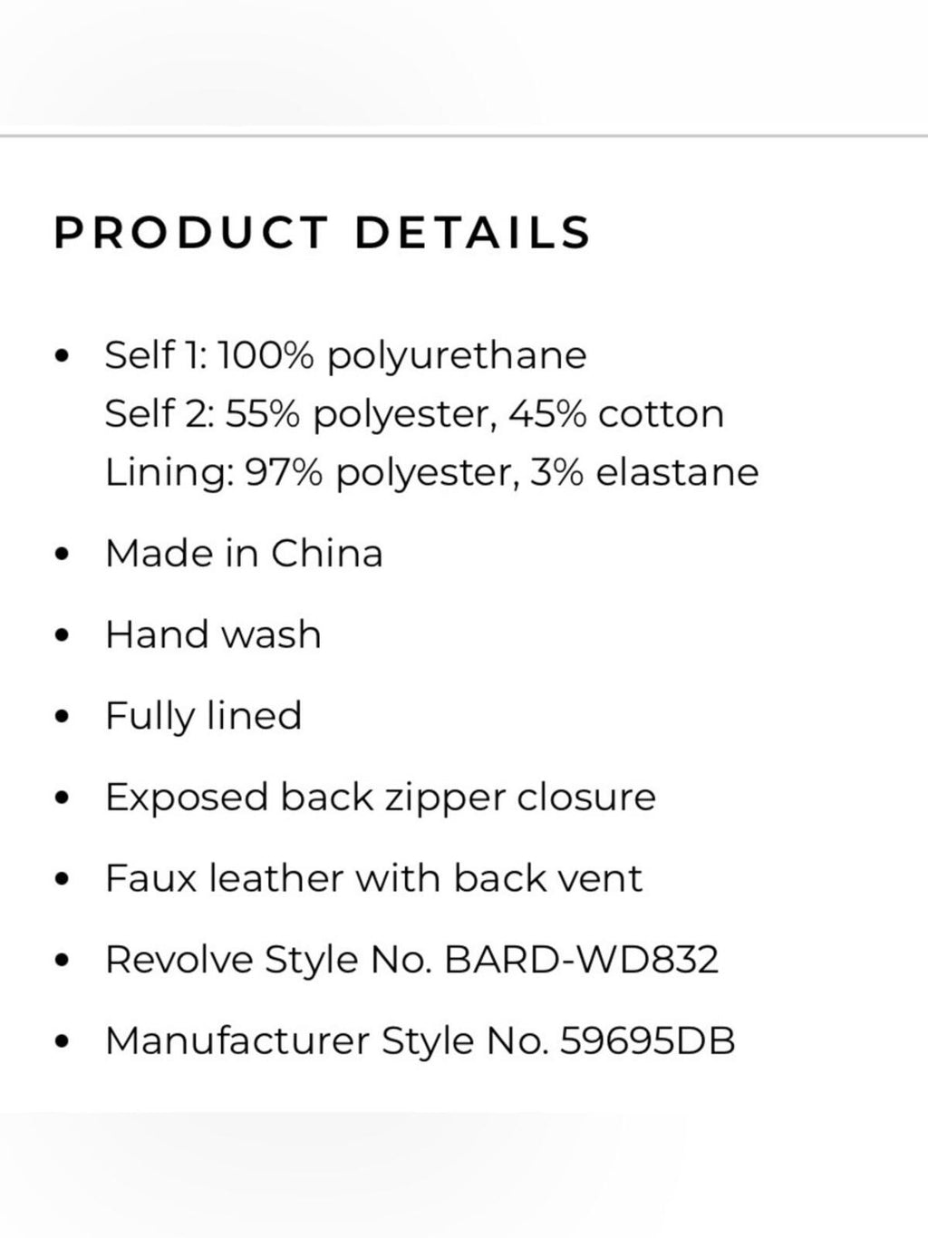 Bardot Kassy Faux Leather Dress