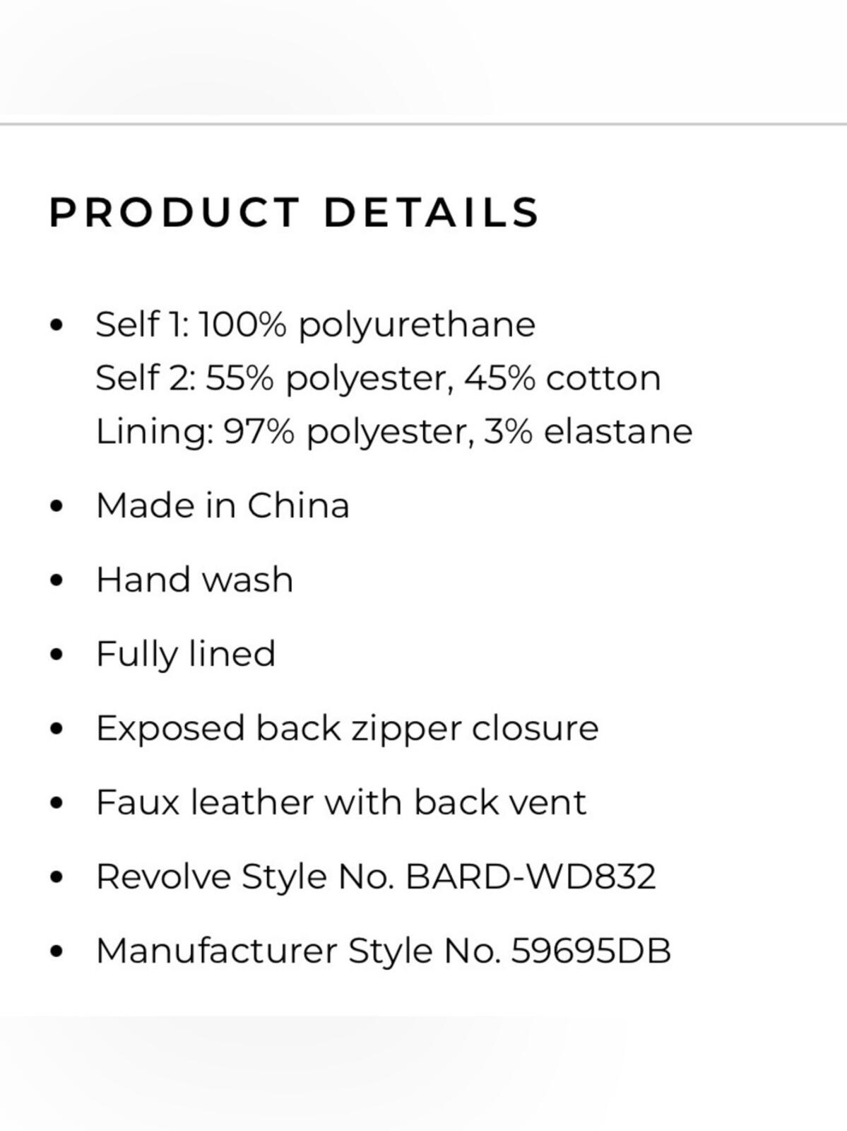 Bardot Kassy Faux Leather Dress
