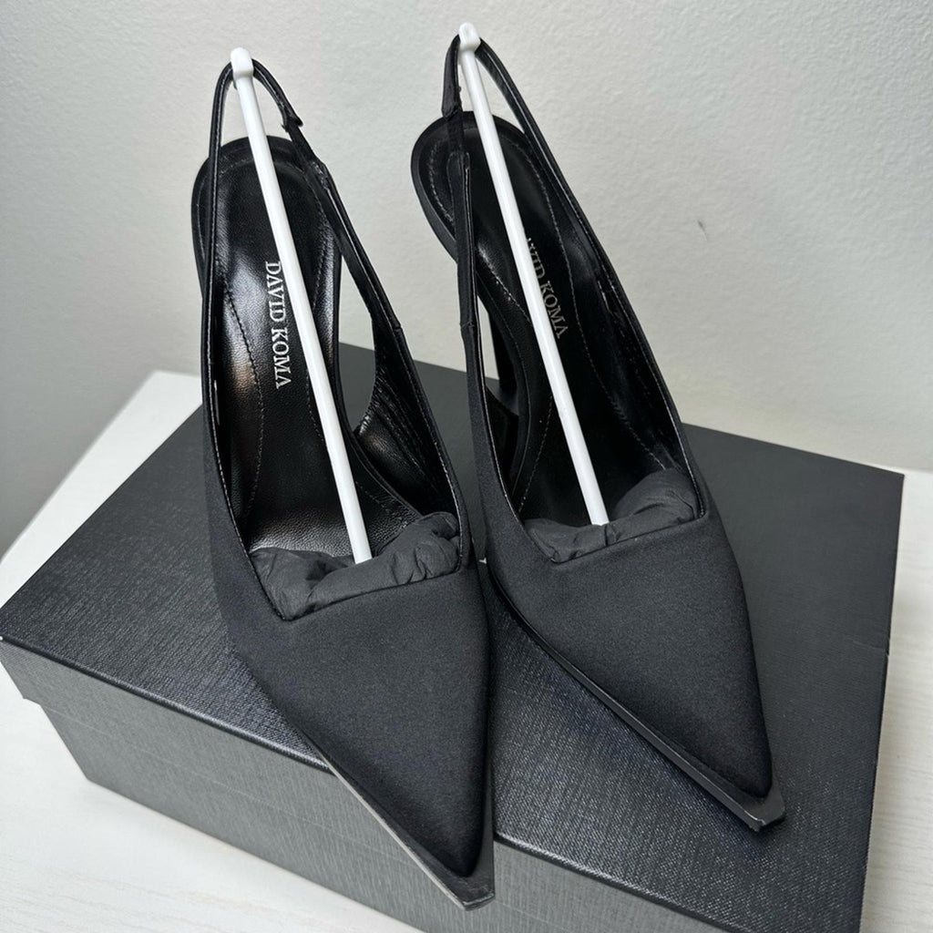 David Koma Sling Back Satin Pump